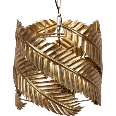 Lámpara colgante 40×40 cm. Diseño de hojas de palmera Salón, cocina y comedor. Estilo moderno. Metal. Color dorado