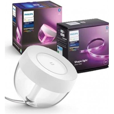 電気スタンド Philips 円形 形状 2メートル。マルチカラー RGB スマート LED リビングルーム, ダイニングルーム そして ベッドルーム. アルミニウム. 白い カラー