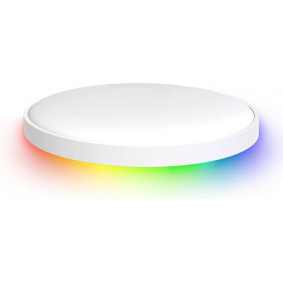 Indoor ceiling light 50W 4000K Neutral light. Round Shape 56×56 cm. Multicolor RGB LED. Control with Smartphone APP. Alexa, Apple and Google Home Living room, dining room and lobby. Modern Style. White Color