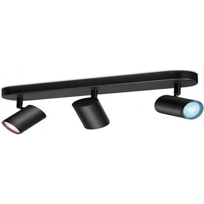 146,95 € Envoi gratuit | Projecteur d'intérieur WiZ 5W 44×12 cm. Triple spot LED orientable intelligent. Alexa et Google Home Métal. Couleur noir