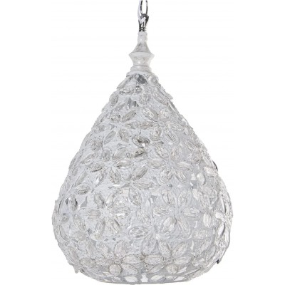176,95 € Free Shipping | Hanging lamp Spherical Shape 60×60 cm. Floral design Living room, bedroom and lobby. Acrylic and Metal casting. White Color