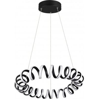 Lampe à suspension Trio 33W Façonner Ronde 150×55 cm. Salle, chambre et hall. Style moderne. Métal. Couleur noir