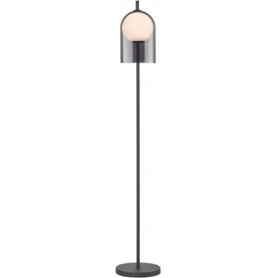 Lampada da pavimento 28W 157×26 cm. Acciaio e bicchiere. Colore nero