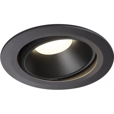 153,95 € Free Shipping | Recessed lighting 37W Round Shape 19×19 cm. LED Living room, dining room and bedroom. Modern Style. Aluminum and Polycarbonate. Black Color
