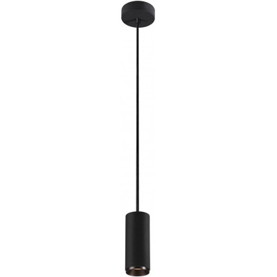 161,95 € Free Shipping | Hanging lamp 10W Cylindrical Shape 16×7 cm. Position adjustable LED Dining room, bedroom and lobby. Modern Style. Aluminum and PMMA. Black Color