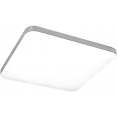 Luz de teto interna 60W 3000K Luz quente. 53×53 cm. Aço e acrílico. Cor branco