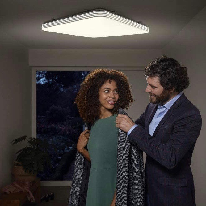151,95 € Envio grátis | Luz de teto interna 60W 3000K Luz quente. 53×53 cm. Aço e acrílico. Cor branco