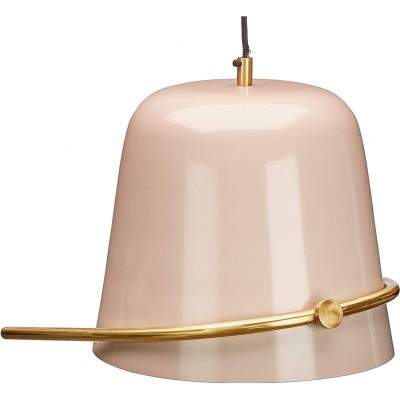 Lampe à suspension 25W Façonner Conique 35×31 cm. Salle, salle à manger et chambre. Métal et Laiton. Couleur rose