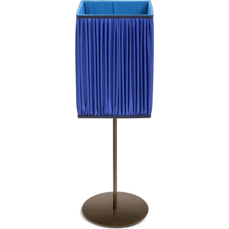 239,95 € Free Shipping | Table lamp 40W Cylindrical Shape 65×20 cm. Living room, dining room and bedroom. Classic Style. Metal casting and Textile. Blue Color