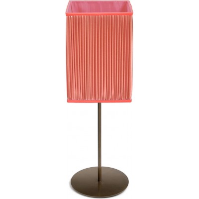 Lámpara de sobremesa 40W Forma Cilíndrica 65×20 cm. Comedor, dormitorio y vestíbulo. Metal y Textil. Color naranja