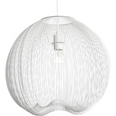 Lámpara colgante 40W Forma Esférica 45×45 cm. Salón, dormitorio y vestíbulo. Estilo moderno. Metal. Color blanco