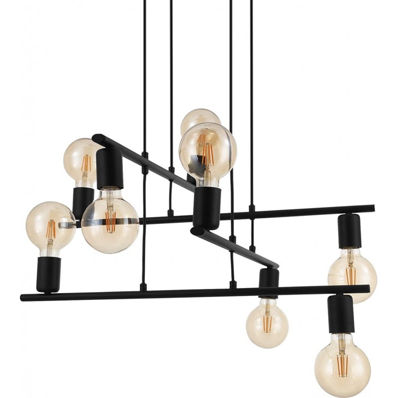 159,95 € Free Shipping | Chandelier Eglo 110×65 cm. Dining room, bedroom and lobby. Industrial Style. Steel. Black Color