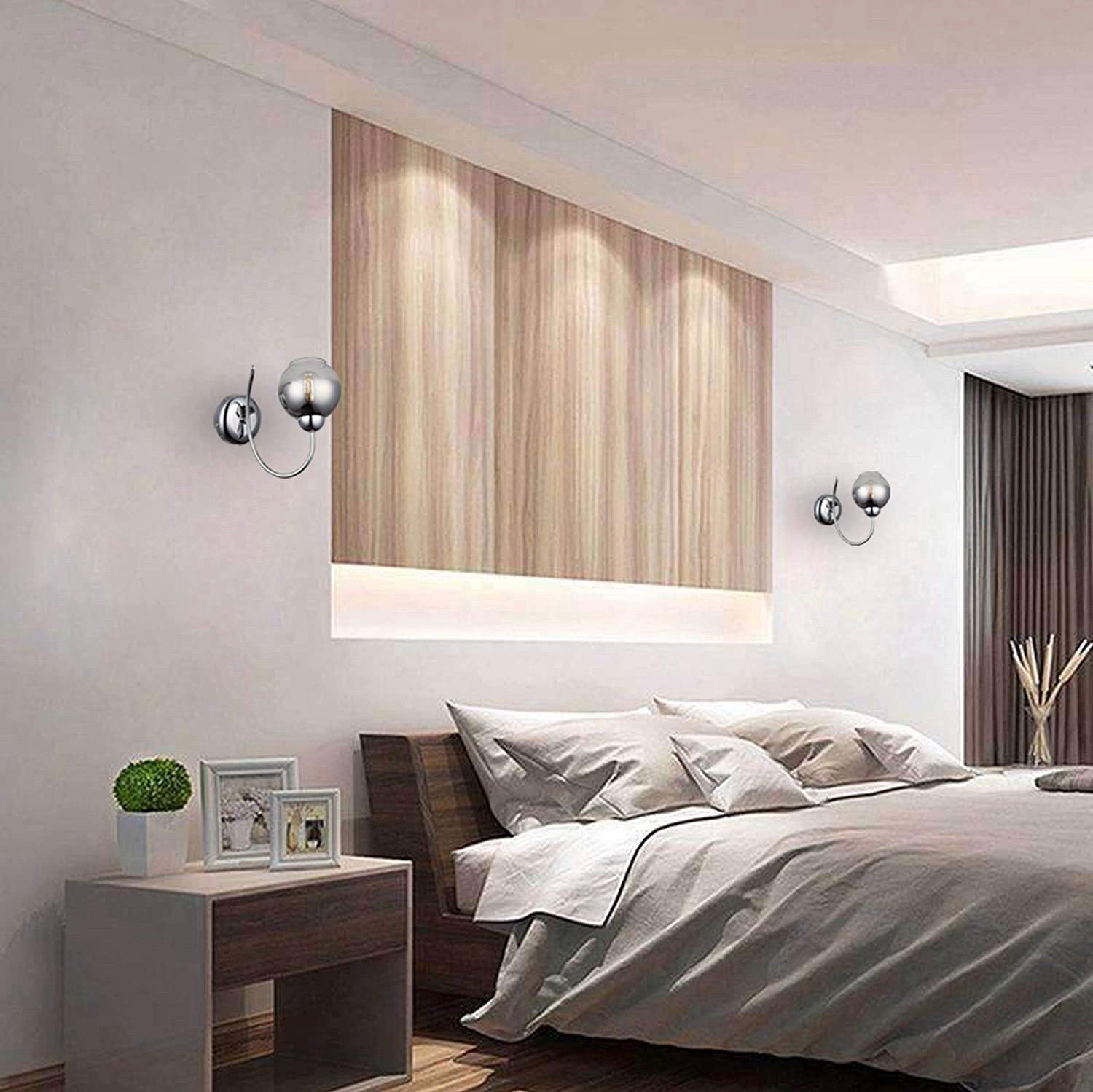 166,95 € Spedizione Gratuita | Lampada da parete per interni 40W 23×23 cm. Cristallo e metallo. Colore cromato