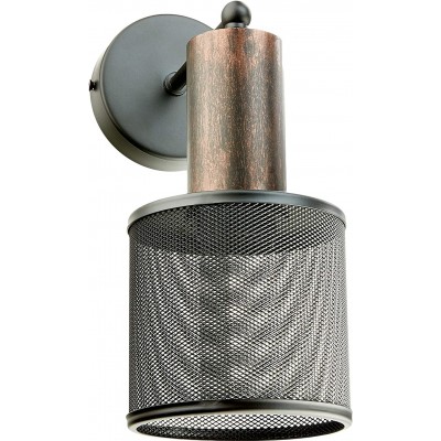 154,95 € Free Shipping | Indoor wall light Cylindrical Shape 28×15 cm. Living room, dining room and lobby. Metal casting. Brown Color