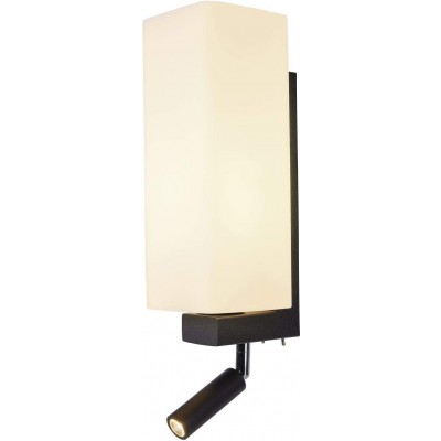 Luz de parede interna 32×14 cm. Luz auxiliar ajustável. ajustável na posição Aço e vidro. Cor branco