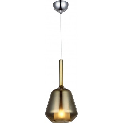 Lámpara colgante 40W 90×18 cm. Cristal y metal. Color cromado