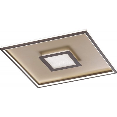 269,95 € Free Shipping | Indoor ceiling light 34W Square Shape 40×40 cm. Remote control Living room, dining room and lobby. Metal casting. Brown Color