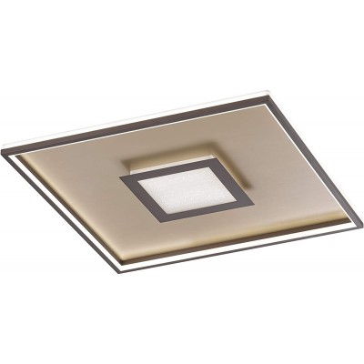 256,95 € Envio grátis | Luz de teto interna 34W 40×40 cm. Controle remoto Metais. Cor castanho