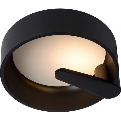 Lámpara de techo 12W Forma Redonda 30×30 cm. Comedor, dormitorio y vestíbulo. Estilo moderno. Metal y Policarbonato. Color negro