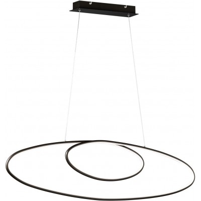 Lampada a sospensione Trio 35W Forma Rotonda 150×110 cm. Sala da pranzo, camera da letto e atrio. Metallo. Colore nero