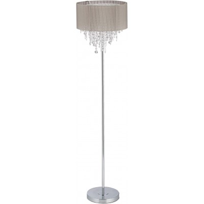 153,95 € Spedizione Gratuita | Lampada da pavimento 60W 152×38 cm. Metallo e tessile. Colore argento