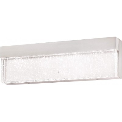 Indoor wall light 50W Rectangular Shape 54×19 cm. Dining room, bedroom and lobby. Crystal and Metal casting. Nickel Color