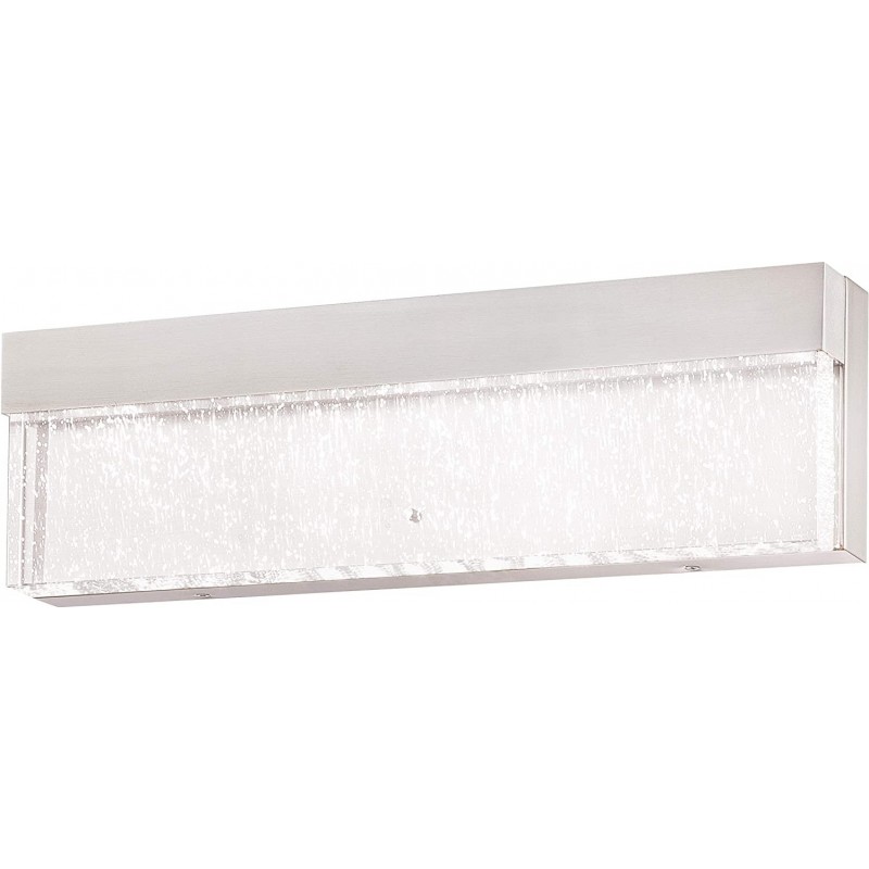 199,95 € Free Shipping | Indoor wall light 50W Rectangular Shape 54×19 cm. Dining room, bedroom and lobby. Crystal and Metal casting. Nickel Color