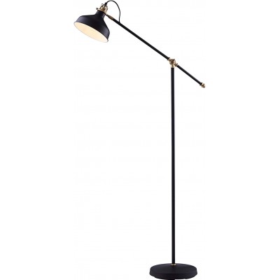Lámpara de pie 25W Forma Cónica 156×83 cm. Articulable Comedor, dormitorio y vestíbulo. Estilo moderno. Metal. Color negro