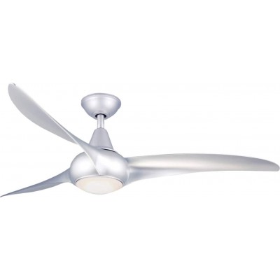 206,95 € Free Shipping | Ceiling fan with light 60W 76×36 cm. 3 vanes-blades. LED lighting. Remote control Living room, dining room and bedroom. Modern Style. Metal casting. Gray Color