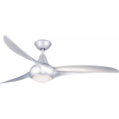 196,95 € Free Shipping | Ceiling fan with light 60W 76×36 cm. 3 vanes-blades. LED lighting. Remote control Metal casting. Gray Color