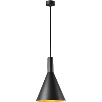 Lámpara colgante 23W Forma Cónica 46×29 cm. Salón, comedor y dormitorio. Estilo moderno. Aluminio. Color negro