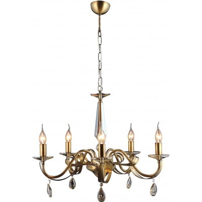 209,95 € 免费送货 | 枝形吊灯 92×61 cm. 客厅, 饭厅 和 卧室. 水晶 和 金属. 铜 颜色