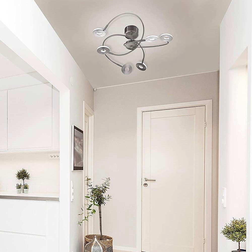 158,95 € Free Shipping | Chandelier 6W 65×65 cm. 6 light points Metal casting. Plated chrome Color