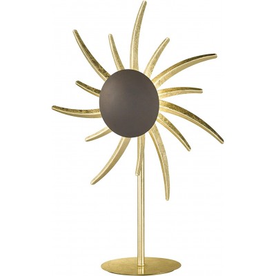 Lampada da tavolo 11W Forma Rotonda 60×45 cm. Design a forma di sole Soggiorno, sala da pranzo e camera da letto. Metallo. Colore d'oro