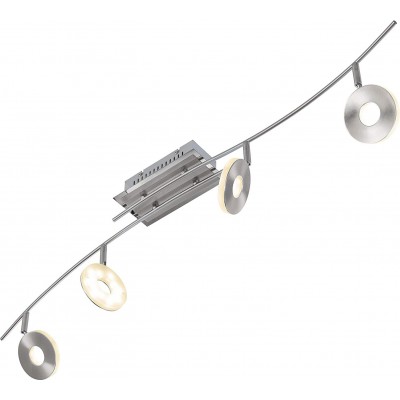 Deckenlampe 6W Runde Gestalten 112×10 cm. 4 Strahler Wohnzimmer, schlafzimmer und empfangshalle. Metall. Nickel Farbe