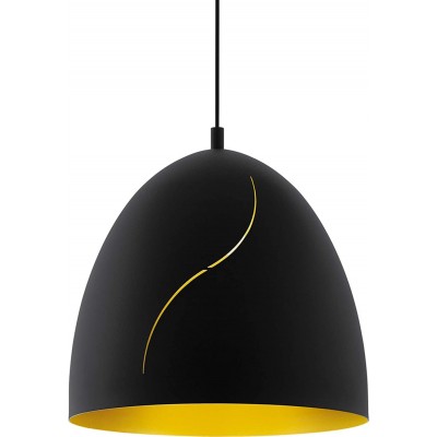 Lámpara colgante Eglo 60W Forma Esférica Ø 40 cm. Comedor, dormitorio y vestíbulo. Acero. Color negro
