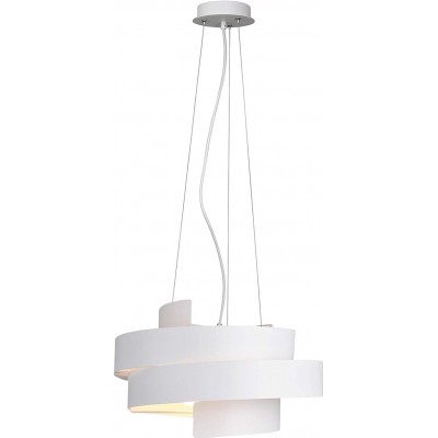 Lampada a sospensione Trio 42W Ø 48 cm. 3 punti luce. tulipano a spirale Metallo. Colore bianca