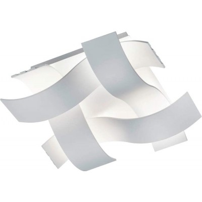 Deckenlampe Trio 18W Quadratische Gestalten 35×35 cm. Wohnzimmer, esszimmer und empfangshalle. Metall. Weiß Farbe