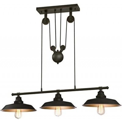 Hanging lamp 8W Triple LED spotlight adjustable by pulley Black Color