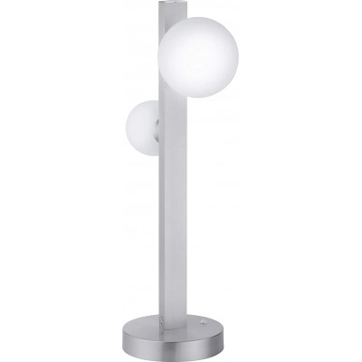 222,95 € Free Shipping | Floor lamp Trio 3W Spherical Shape 54×16 cm. 2 points of light Living room, bedroom and lobby. Classic Style. Metal casting and Glass. White Color