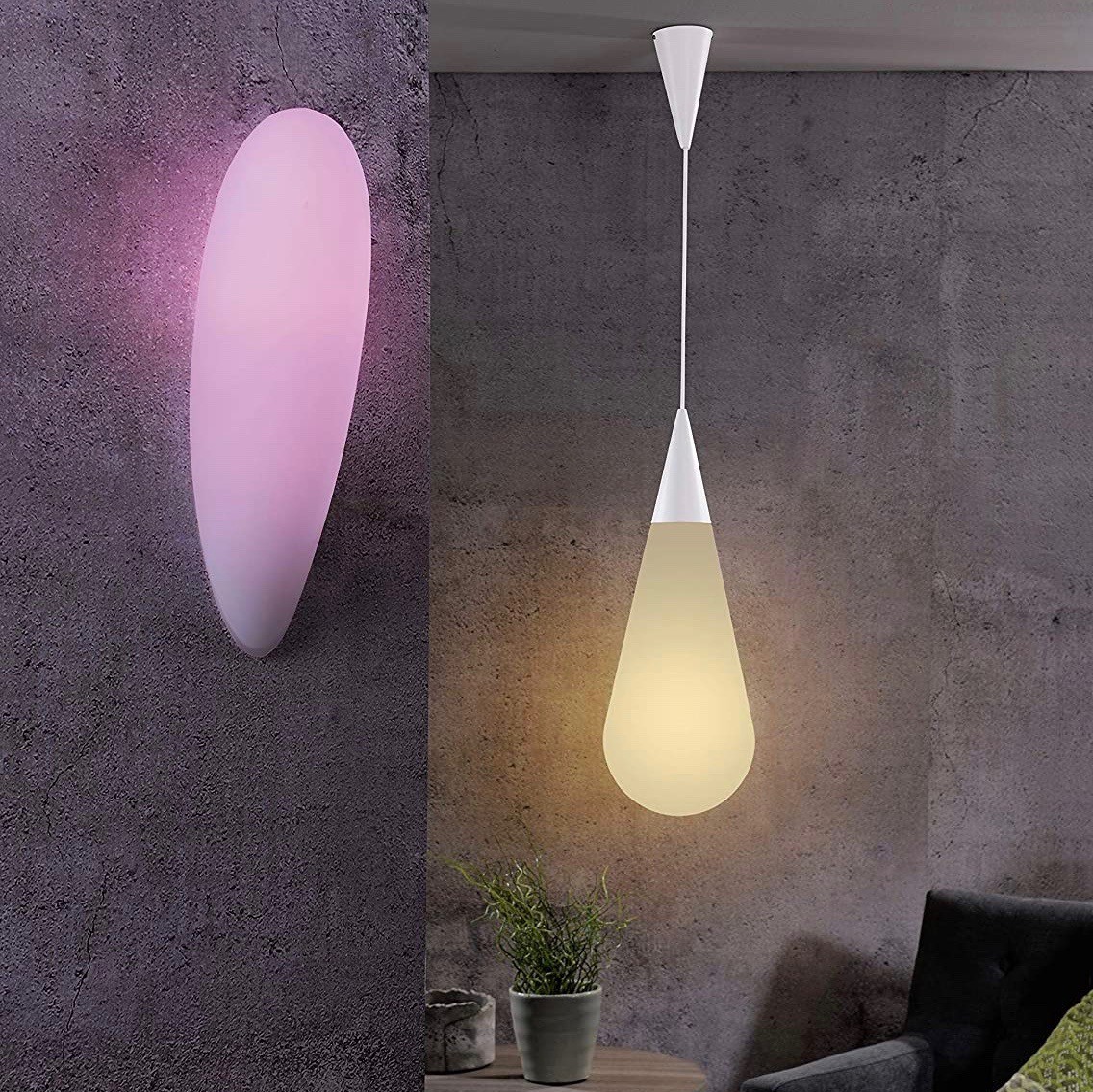 183,95 € Envio grátis | Luz de parede interna Trio 11W 44×13 cm. Cristal e vidro. Cor branco