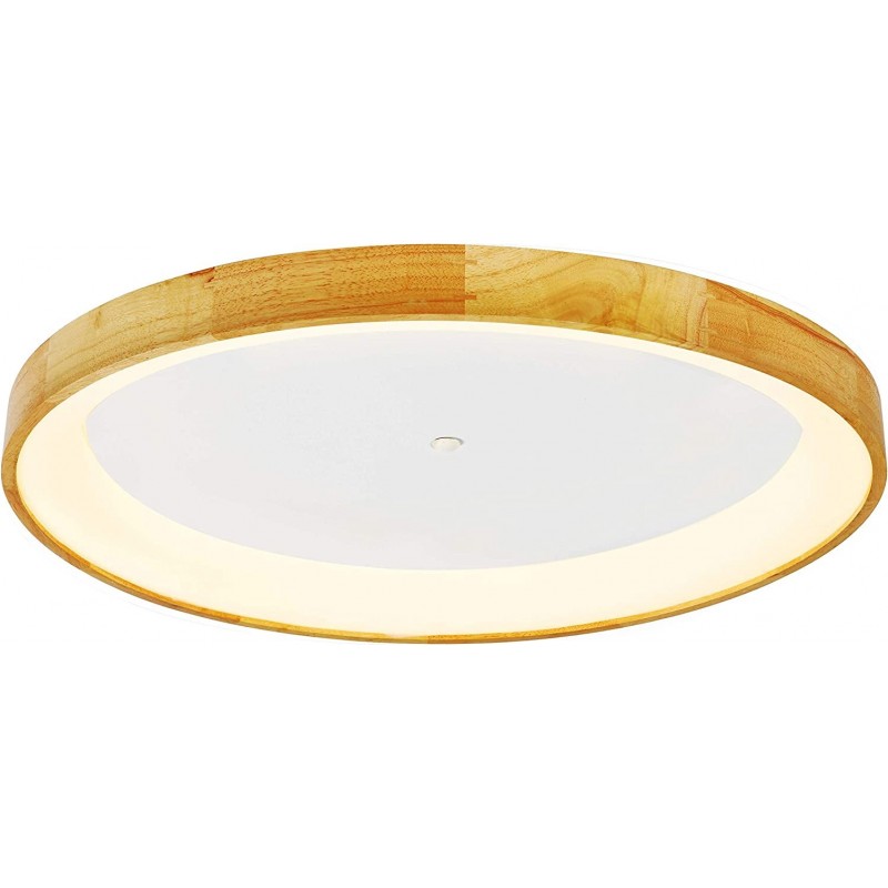 208,95 € Free Shipping | Indoor ceiling light 30W 3000K Warm light. Round Shape 45×45 cm. LED Living room, bedroom and lobby. Modern Style. Aluminum and Wood. Brown Color