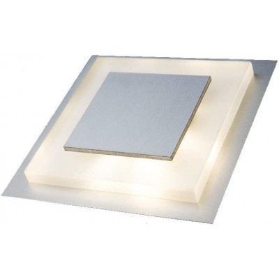 Indoor ceiling light 2W Square Shape 8×8 cm. LED Living room, dining room and bedroom. Steel, Stainless steel and PMMA. Gray Color
