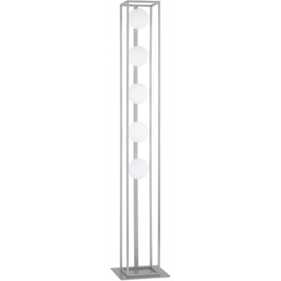 Floor lamp 140W Rectangular Shape 131×24 cm. 5 light points Living room, dining room and bedroom. Modern Style. Metal casting and Glass. Gray Color