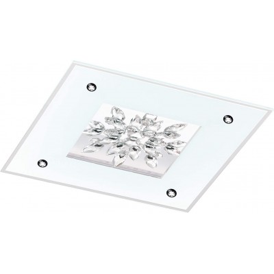 222,95 € Free Shipping | Indoor ceiling light Eglo 9W Square Shape 57×57 cm. Living room, dining room and lobby. Modern Style. Steel and Glass. White Color