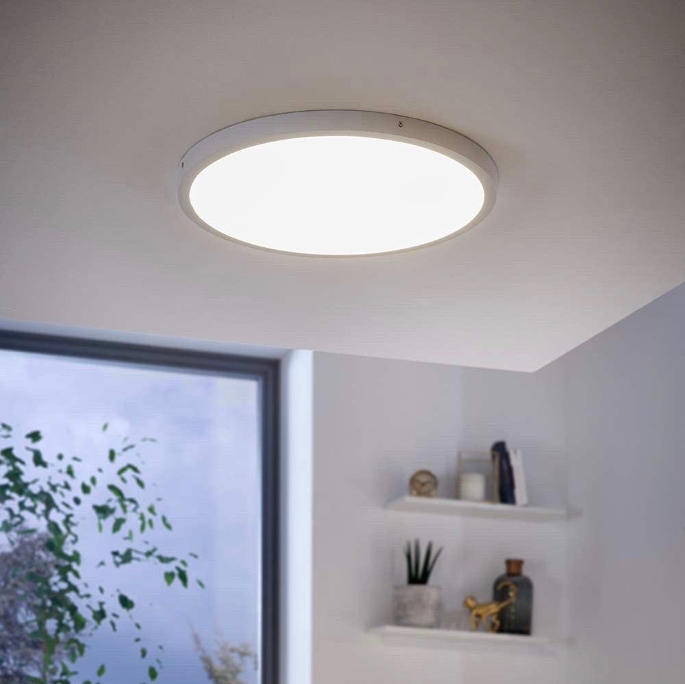 131,95 € 免费送货 | 室内顶灯 Eglo 25W 50×50 cm. LED 铝 和 有机玻璃. 白色的 颜色