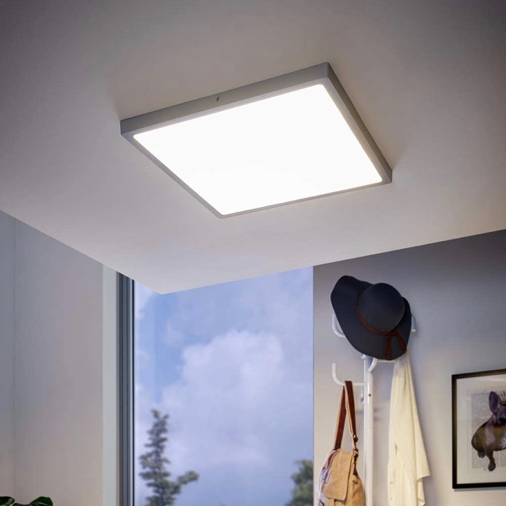 145,95 € Envoi gratuit | Plafonnier intérieur Eglo 25W 3000K Lumière chaude. 50×50 cm. Aluminium et pmma. Couleur blanc