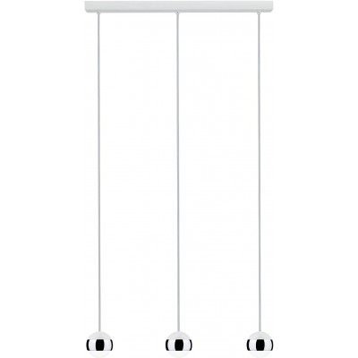 Lâmpada pendurada 18W Forma Esférica 152×64 cm. Refletor LED triplo regulável Sala de estar, quarto e zona infantil. Cristal, Metais e Vidro. Cor cromado