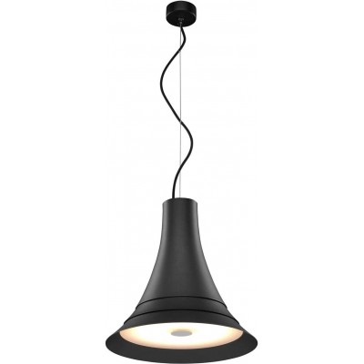 242,95 € Free Shipping | Hanging lamp 21W 2700K Very warm light. Conical Shape 35×35 cm. Position adjustable LED Dining room, bedroom and lobby. Modern and cool Style. Acrylic and Aluminum. Black Color
