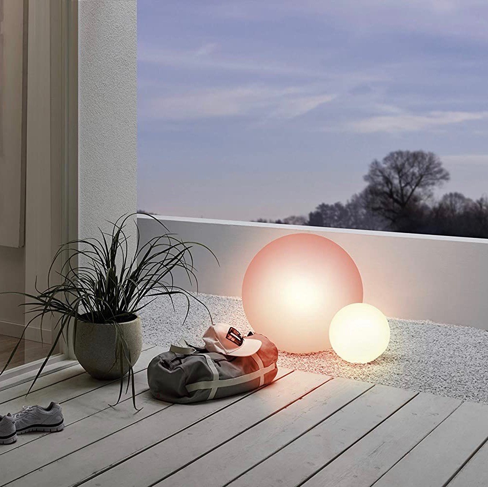 Lâmpada de exterior Eglo 40W Ø 50 cm. Controle com APP para smartphone Pmma. Cor branco